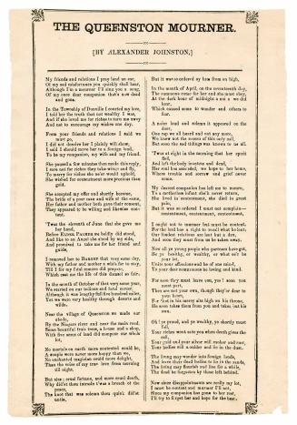 The Queenston mourner ... my friends and relations I pray lend an ear, of my sad misfortunes you quickly shall hear, although I'm a mourner I'll sing (...)