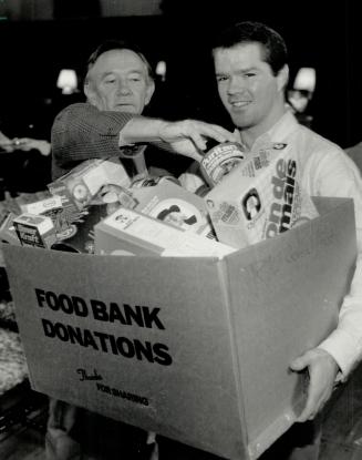 Celebrities help out food bank