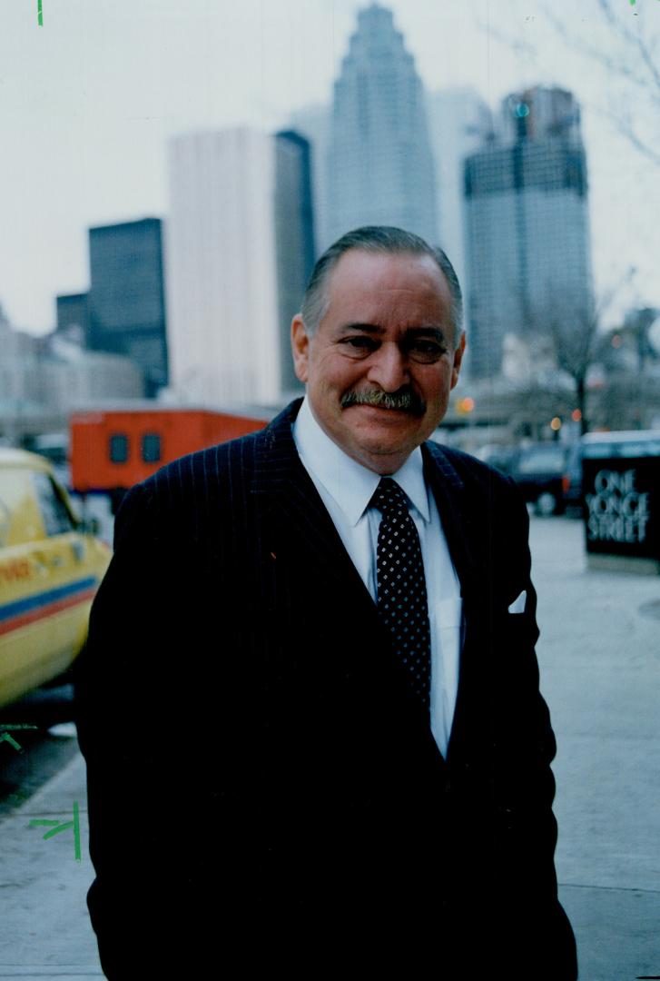 Separatism pitch, Parti Quebecois leader Jacques Parizeau arrives at One Yonge St