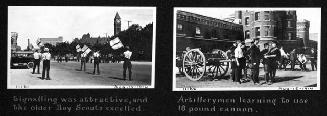 Artillery men learning to use 18 pound cannon