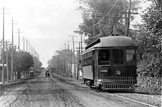 Toronto & York Radial Railway car on Yonge Street at Sheldrake Boulevard