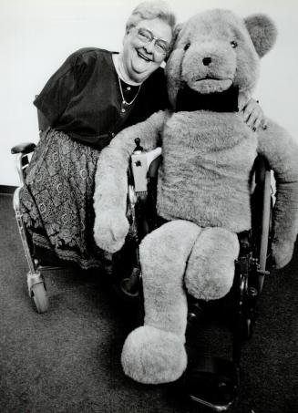 Beryl and her bear, Beryl Potter says legislation isn't enough to change studetn attitudes about the disabled