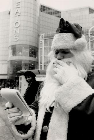 Bad habit, Old St. Nick used to smoke a pipe, but Mitch Potter is hooked on cigarettes - a dirty, filthy habit