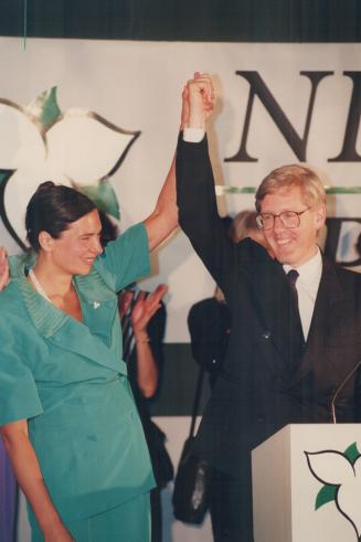 The winner, Bob Rae and wife Ariene celebrate after the Ontario NDP rolled to victory in last night's election, leaving Rae as premier-elect of a majority government