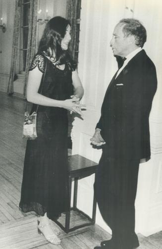 Opposition leader Pierre Trudeau with Linda Griffiths, a Toronto Art Researcher, who some have said is his new girl friend, spent quite some time together