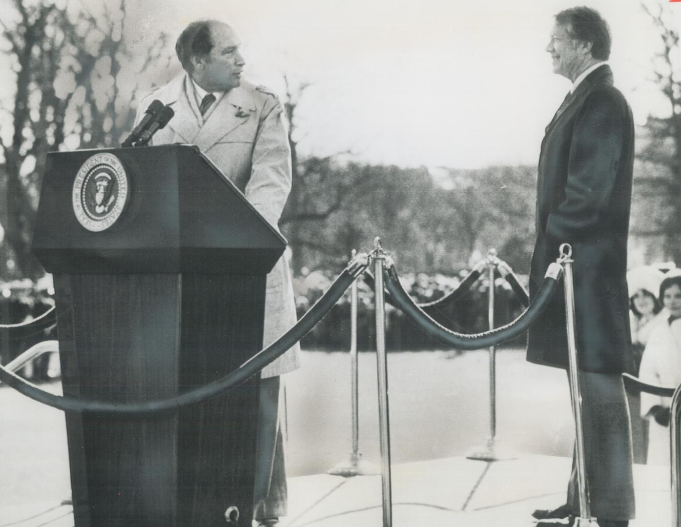 Trudeau in Washington with Jimmy Carter