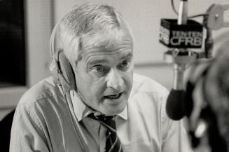 On the air: Liberal leader John Turner takes over the microphone at radio station CFRB today on a campaign swing through Metro Toronto
