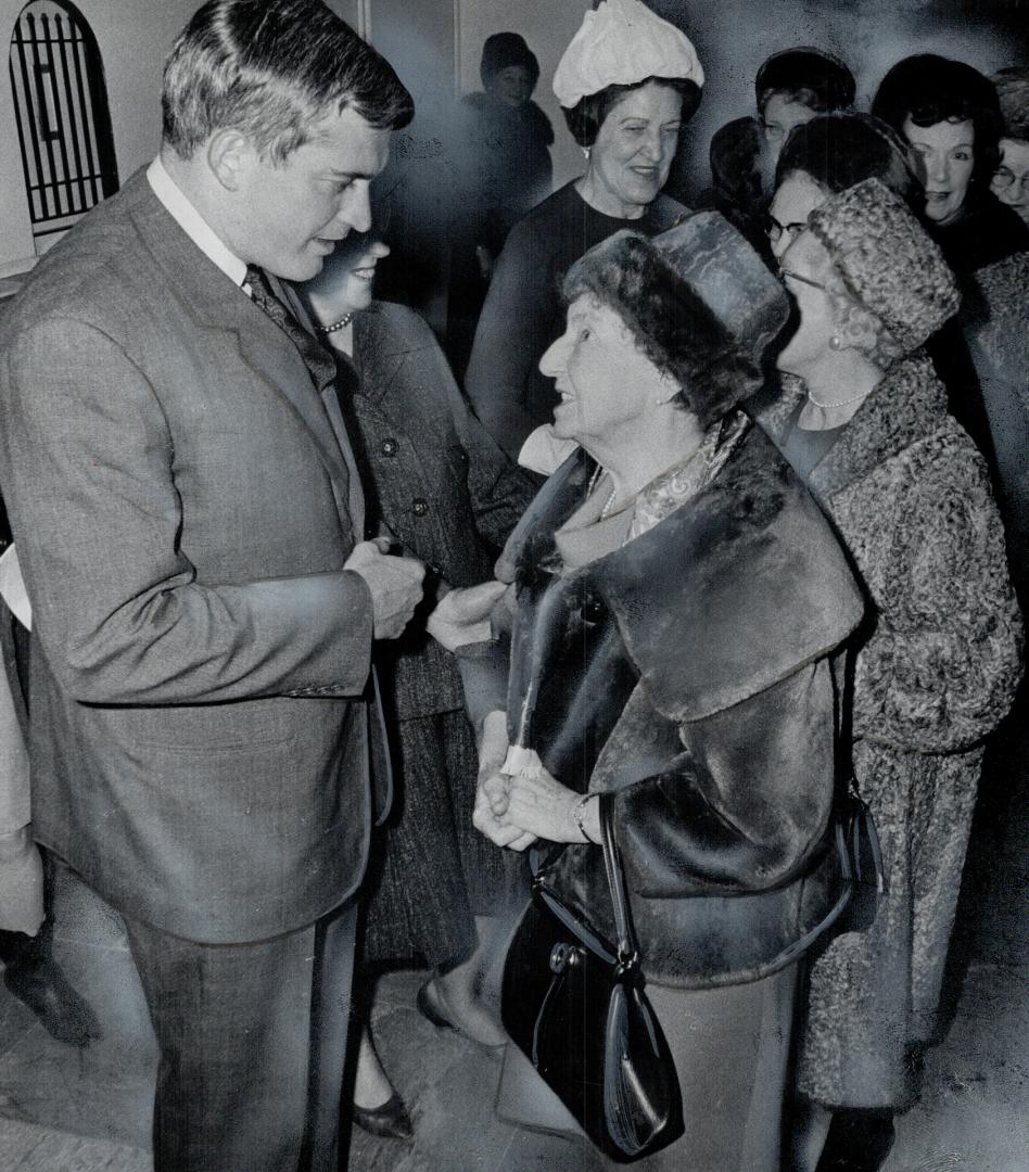 Consumer Affairs Minister John Turner is a big hit with the ladies during his campaign for leadership of Liberal party