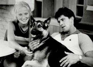 Rick Vaive with wife Joyce and their dog Assenta