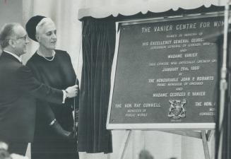 Vanier centre for women at Brampton was officially opened yesterday with the unveiling of plaque by Mrs
