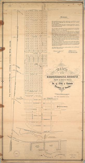 Plan of the Crookshank estate north of Queen Street in the City of Toronto, province of Canada
