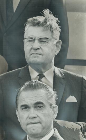Third party candidates for Presidency and Vice-Presidency of the United States, George Wallce (bottom) and retired general Curtis LeMay, held boisterous Buffalo rally that drew 12,000 last night