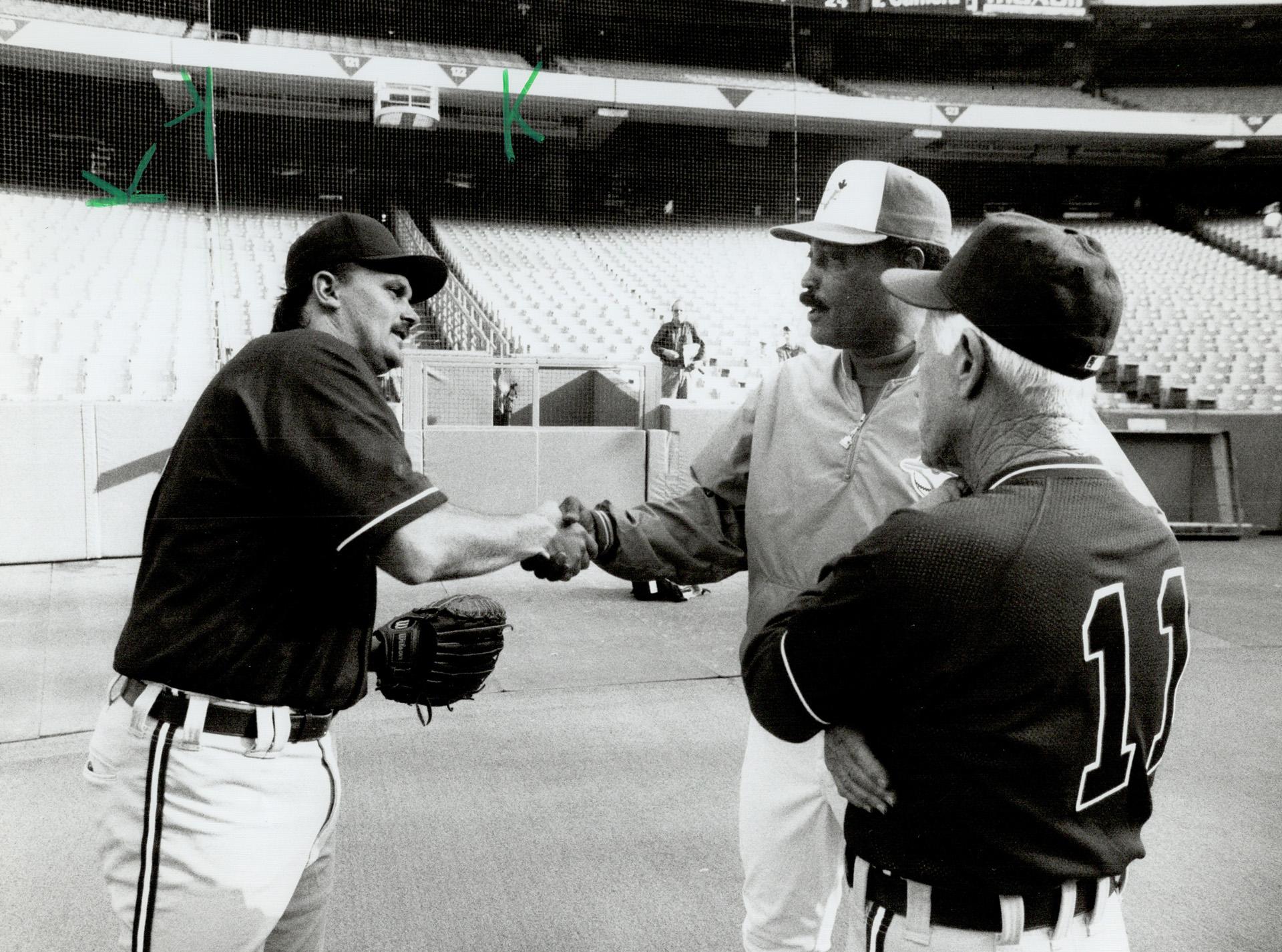 Fighting words, Sparky Anderson, Detroit manager, (left) and Lance