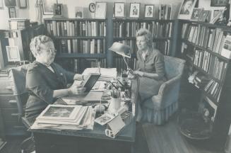 Charlotte Whitton and her longtime friend Lotta dempsey of The Star, relax in upstairs study of her delightful home in an old section of Ottawa. Charl(...)