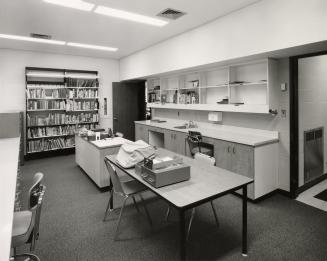 Charles R. Sanderson Branch, Toronto Public Library, Dundas Street West, southeast corner of Bathurst Street, Toronto, Ontario Interior: Workroom