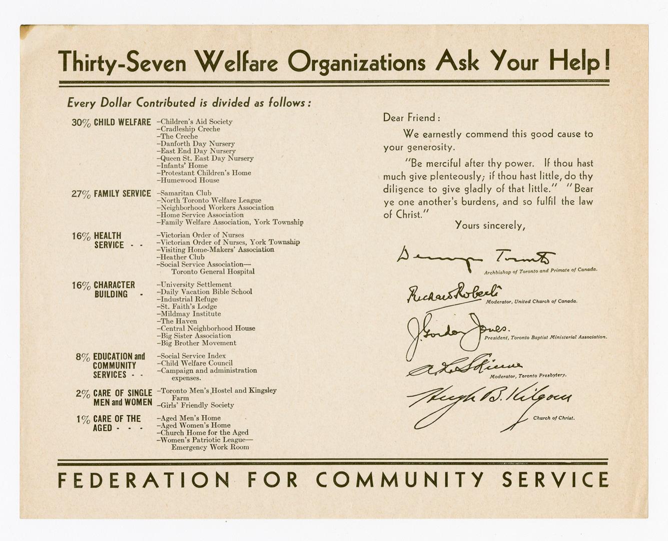 Thirty-seven welfare organizations ask your help!