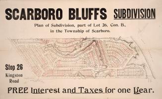 Scarboro Bluffs subdivision plan of subdivision, part of lot 26, con. B., in the Township of Scarboro