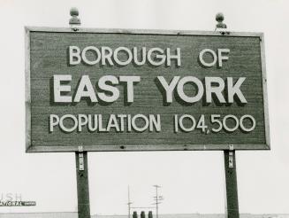 Borough of East York sign