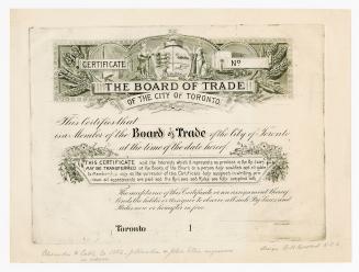 [Certificate] Board of Trade of the city of Toronto