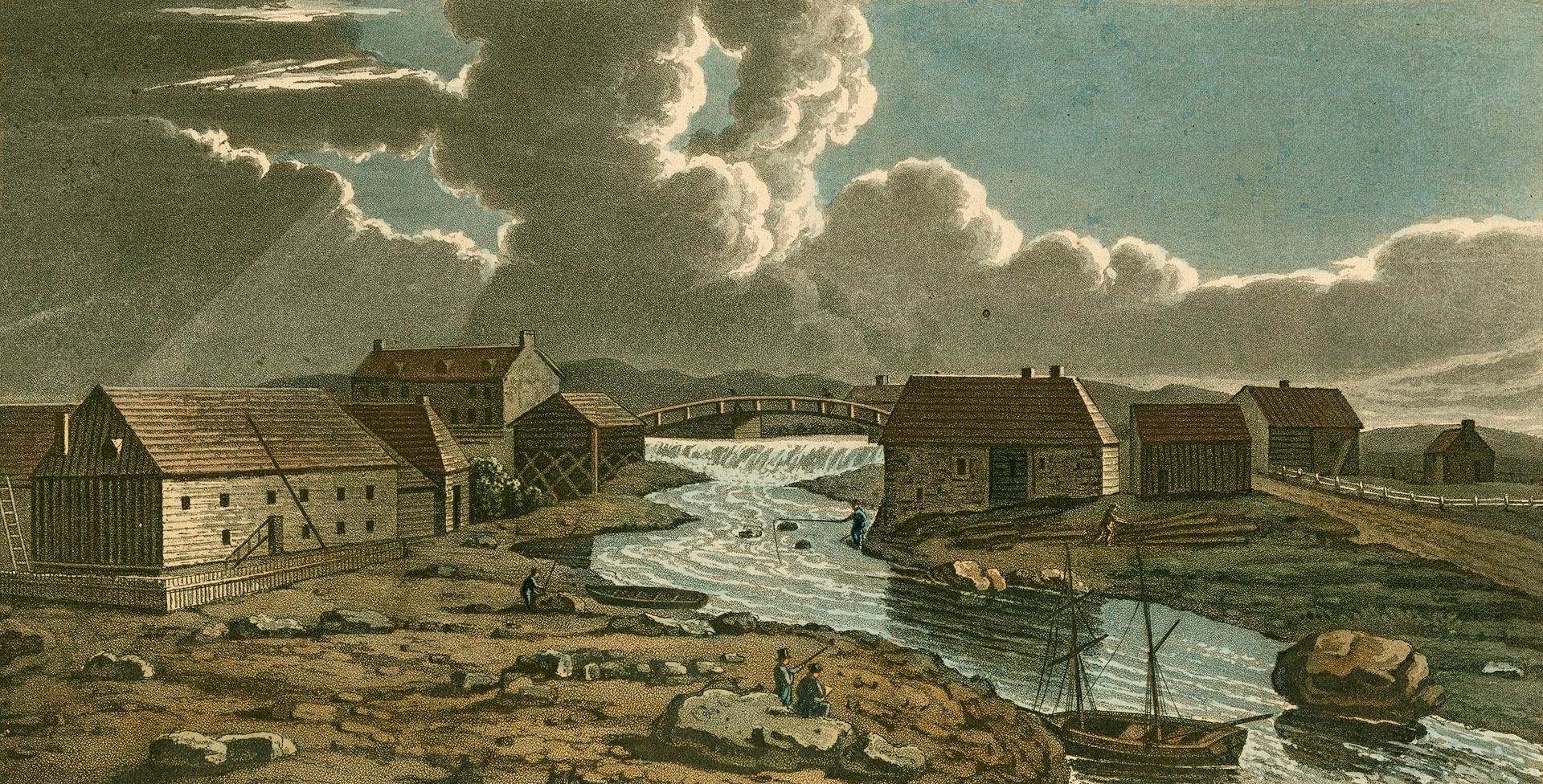 Harrower's Distillery and Mill on the River Trois Saumons (Trois-Saumons, Québec, c