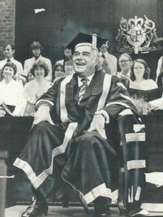 Wearing Robes as newly installed chancellor of York University is former Ontario premier John Robarts