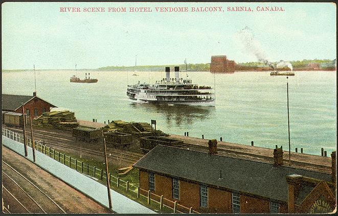 River Scene from Hotel Vendome Balcony, Sarnia, Canada