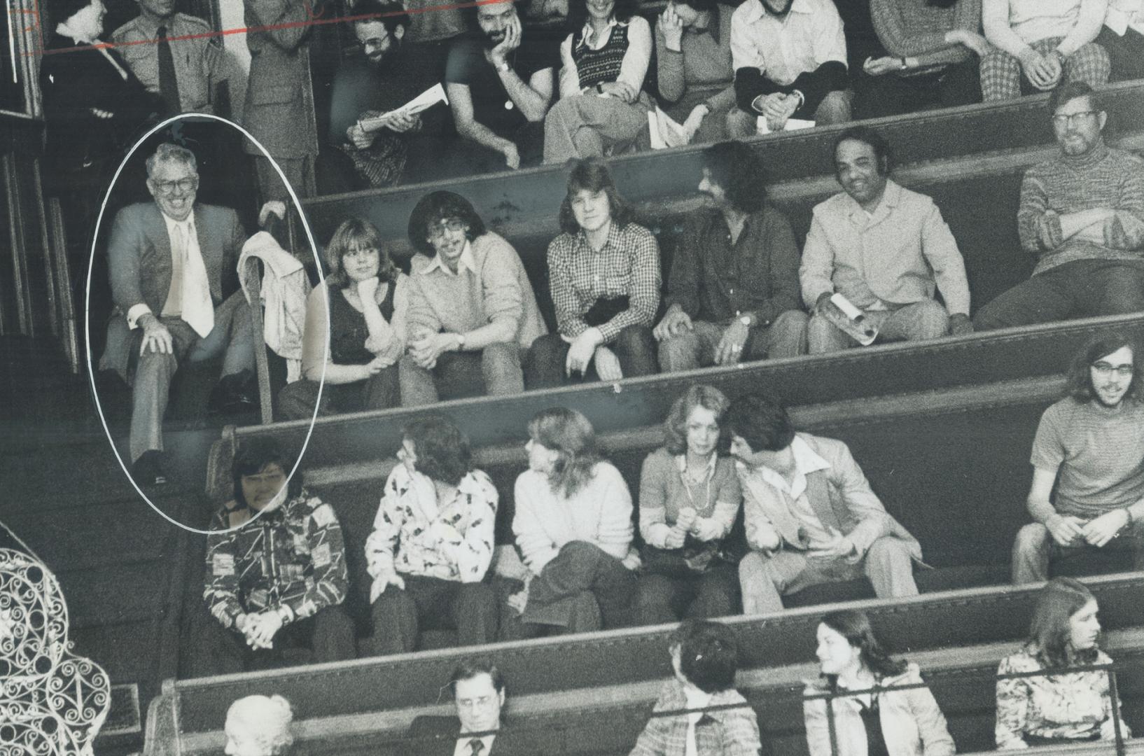 A Crazy night in the Legislature was marked by Liberal MPP Eddie Sargent (circled) sitting on the stairs in the public gallery, and smiling at his col(...)