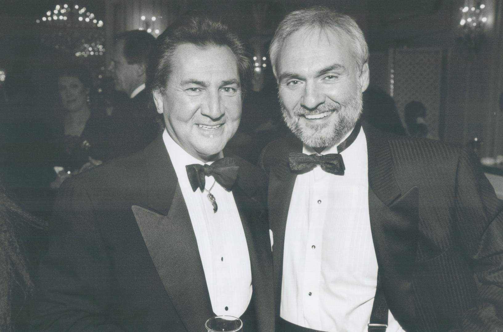 Actors Kenneth Welsh (TV's Twin Peaks) and August Schellenberg (the movie Black Robe) were among stars who lit up the pre-Genie cocktail party at Sutton Place Hotel yesterday afternoon