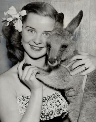 Princess of the Press' Barbara Ann Scott and 'Bluey' are seen at Byline ball