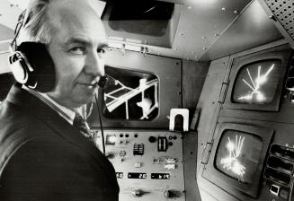 Val Sears at the controls of Canada's space arm