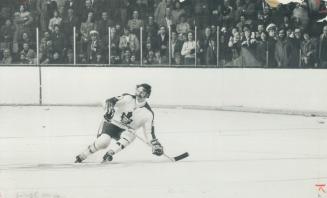 Eddie Shack skates out to a standing ovation by hockey fans at Maple Leaf Gardens
