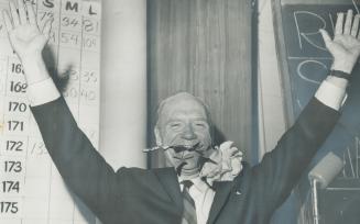 Everything came up roses last night for Liberal Mitchell Sharp who won a runaway victory in Eglinton