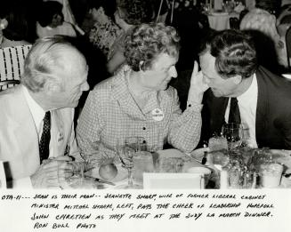 Jean is their man Jeanette Sharp, wife of former Liberal Cabinet Minister Mitchel Sharpe, left, pats the cheek of leadership hopeful John Chretien