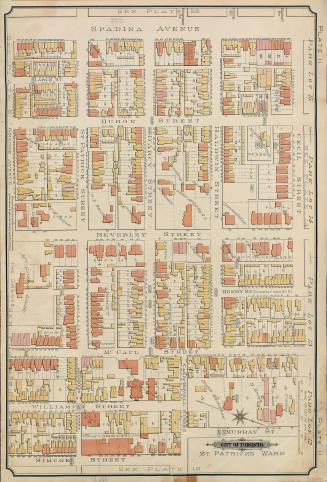 Atlas of the city of Toronto and vicinity from special survey founded on registered plans and showing all building and lot numbers.