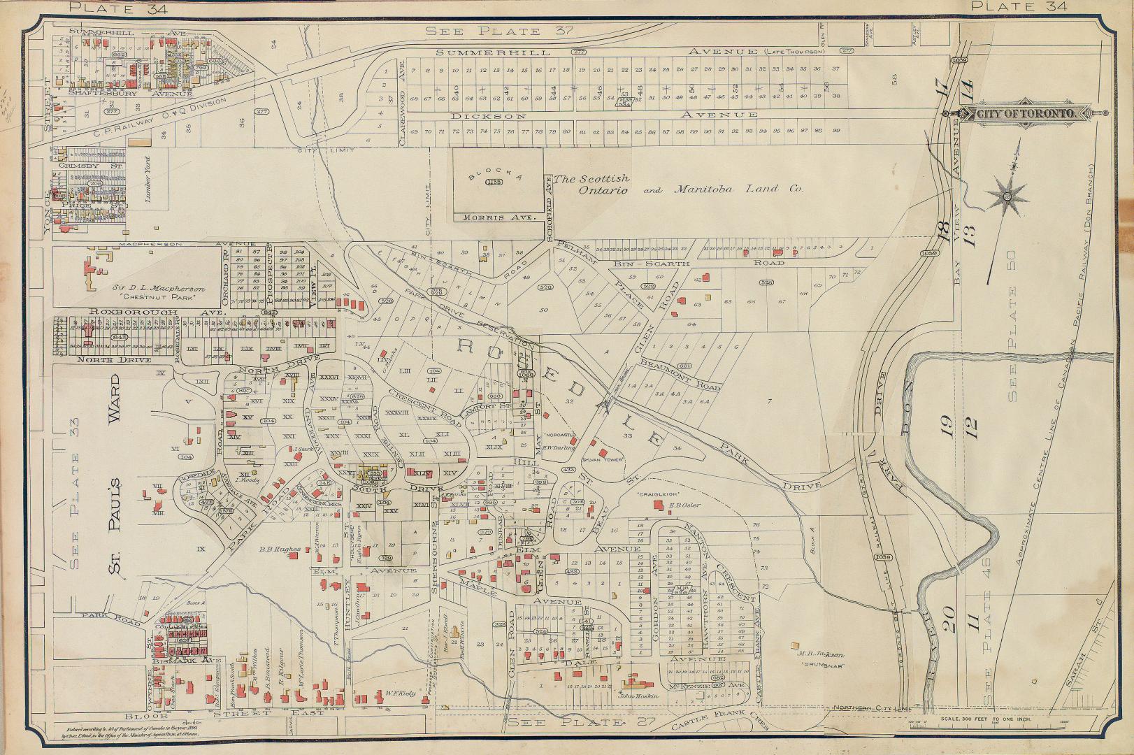 Image shows a detailed map of lots in Rosedale and surrounding areas.