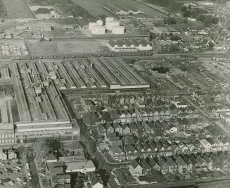 Aerial view of Hamilton Studebaker Plant