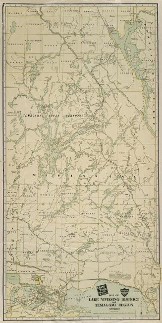 Map of Lake Nippissing District and Temagami Region Ontario