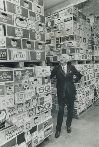 Your Beer supply is handled by this former big businessman, Earl Brownridge, head of Brewer's Warehousing. Today, he delves into distribution. Ontario beer is cheapest because of top efficiency he says.
