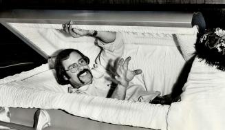 Business is simply ghastly for coffin renter Steve Boyd, who charges $50 a night.