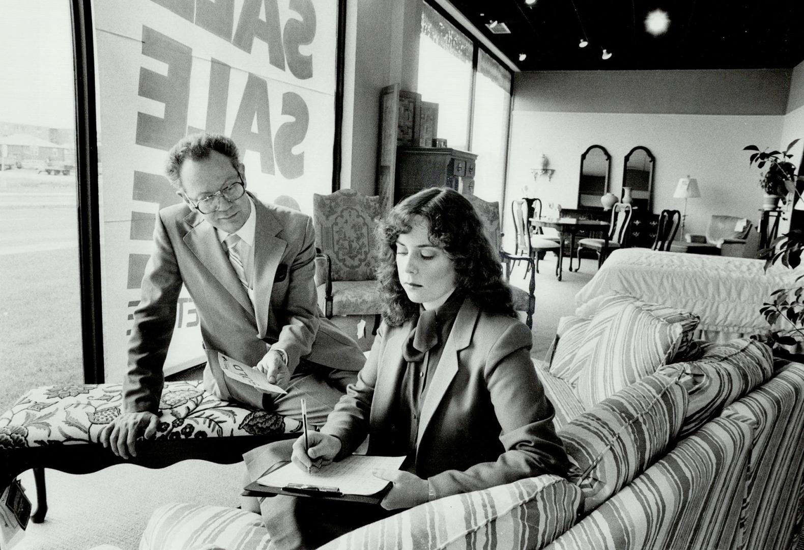 Changing strategy: Donald Brill and daughter Rebecca are fighting to keep Brill's Interiors alive for 25th anniversary in July.