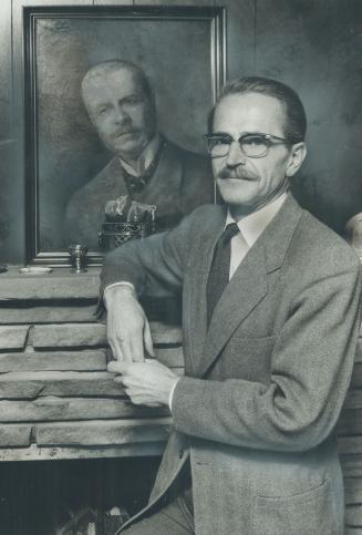 Once upon a time, when portrait in background was painted, he was Count of Czachi, but today he is just plain George Czachi, a $4.49-an-hour assembly line inspector and member of United Auto Worker union at General Motors. In his native Hungary, he lived in a castle, and his family owned its own factory.