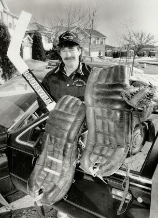 Hired gun: Doug Cardy expects to gross $10,000 this winter from his rapidly expanding Rent-A-Goalie business. The Brampton transport driver has a stable of 16 goaltenders.