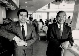 Mandarin's mandarins: Herbert Chang, left, is chairman and Joseph Au-Yeung is vice-chairman of the Mandarin Club, an organization for business people set atop a shopping mall at Dundas St. and Spadina Ave.