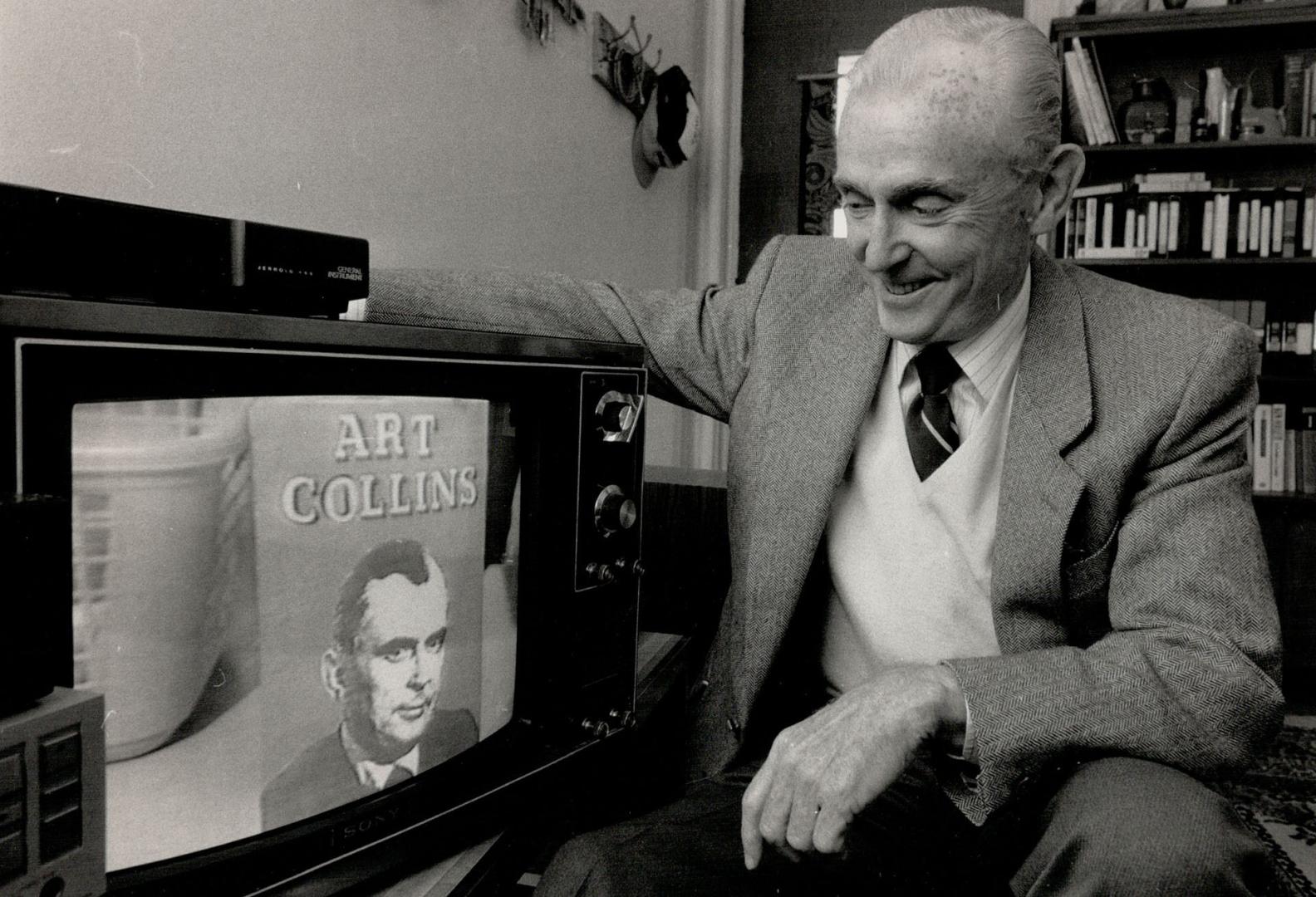 Your Life: Art Collins, former president of Foster Advertising, watches the personalized video that was custom made for his retirement party. This video and others like it are the creation of Bob Pomerantz, who has formed a company called Your Life Productions. The videos are commissioned by either a company or family.