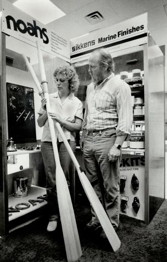 Friendly atmosphere: People are friendlier when they talk about boats, say Neila Garner and David Coe, owners of Noah's, a thriving boat building supply company.