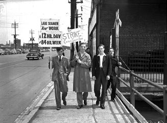 Picketers during Canadian Seamen's Union strike