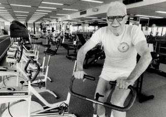 Keeping in shape: Al Dicks, 77, works out two hours a day, four days a week at The Fitness Institute.