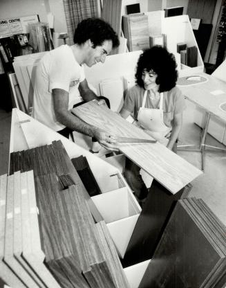 Whatever size: Shelly and Marcia Eisen check over their various types of shelving and tabletops that can be assembled by even the most fumbling of amateur carpenters. They call their Rexdale store Do-It-Yourshelf.