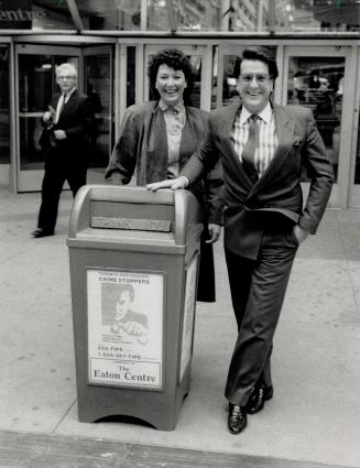 Kathi and Roger Elliot own Canadian distribution rights to Ecolad's 'aluminum street furniture,' including this one outside the Eaton Centre.