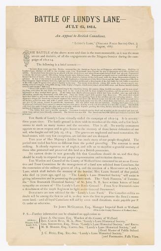 Battle of Lundy's Lane, July 25, 1814 : an appeal to British Canadians
